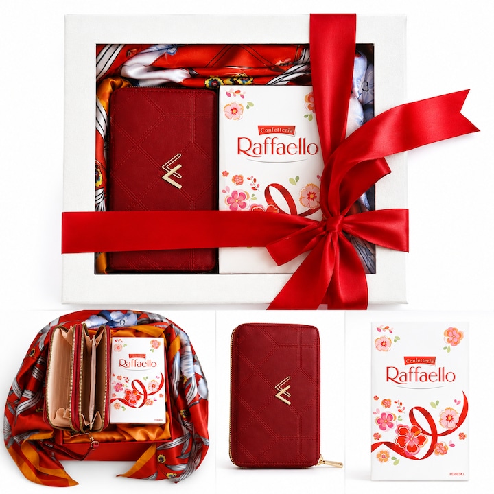 Set Cadou Hivas Elegant cu Portofel Dama Bordo