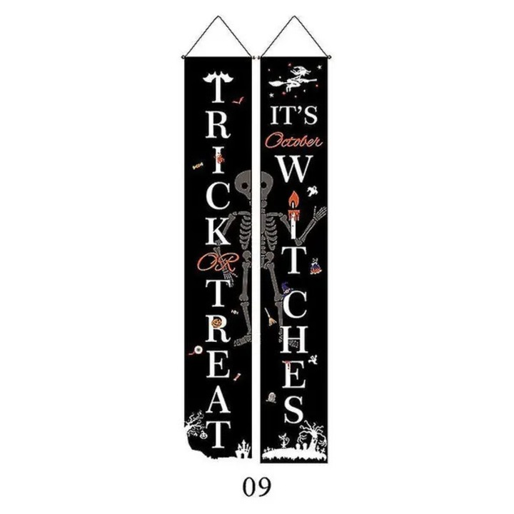 Dekoratív Halloween banner PRE-CJk0515-26-0828-924, poliészter, fekete Halloween mintával, 30 x 180 cm