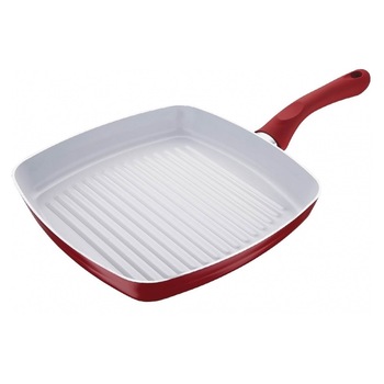 Tigaie grill Blauman rosu, invelis ceramica, 26x26 cm, inductie Tigaie grill Blauman rosu, invelis ceramica, 26x26 cm, inductie