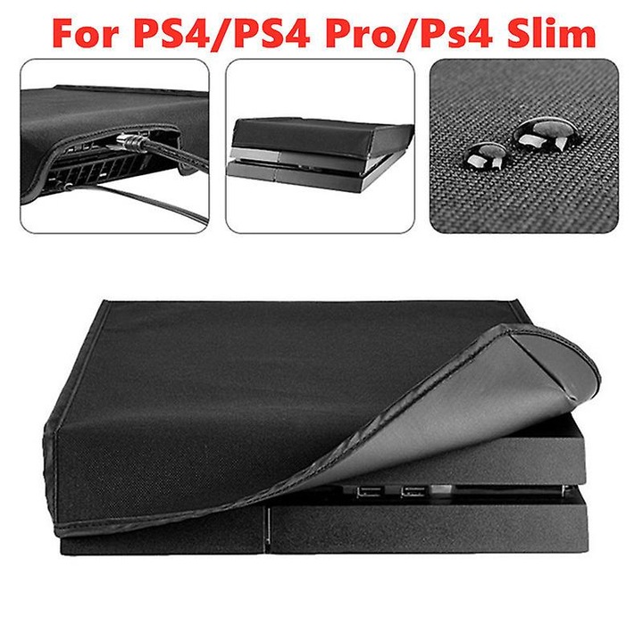 Прахоустойчив калъф за конзола PS4/PS4 Pro/PS4 Slim FRU-CJK0424-260903-1849, водоустойчив материал, черен, 1 бр
