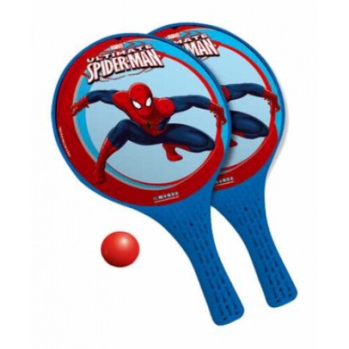 Set Palete plastic tenis plaja Spiderman Multicolor