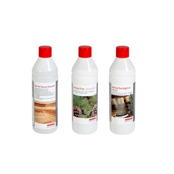 Set sauna 3 produse (solutie curatat + 2 arome) Harvia, 500 ml + 500 ml + 500 ml Set sauna 3 produse (solutie curatat + 2 arome) Harvia, 500 ml + 500 ml + 500 ml