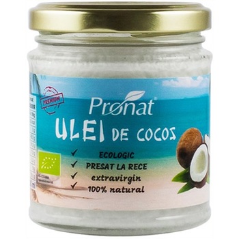 Ulei de cocos BIO extravirgin presat la rece, Pronat, 200 ml Ulei de cocos BIO extravirgin presat la rece, Pronat, 200 ml
