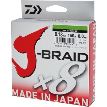 Fir Textil Daiwa J-Braid X8 Chartreuse, 0.22Mm/17 Kg/150M Fir Textil Daiwa J-Braid X8 Chartreuse, 0.22Mm/17 Kg/150M