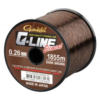 Fir Gamakatsu G-Line Element Dark Brown, 0.26Mm/5,1Kg/1855M Fir Gamakatsu G-Line Element Dark Brown, 0.26Mm/5,1Kg/1855M