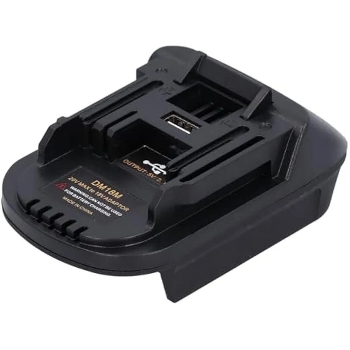 Adaptor de baterie Convertor de inalta performanta, durabil, accesoriu pentru scule electrice de 18V, pentru baterii cu litiu, alama placata cu nailon 66, material din fibra de sticla
