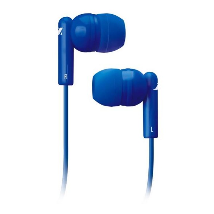 Casti in-ear cu fir SBS Tune Jack 3.5 Stereo 1481582, cu microfon si buton apel, jack 3,5 mm, albastru, cablu 1.2 m