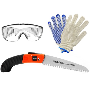 Fierastrau ramuri pliabil profesional Castellari SPE 18G, lama otel 18 cm + CADOU Ochelari si manusi de protectie Fierastrau ramuri pliabil profesional Castellari SPE 18G, lama otel 18 cm + CADOU Ochelari si manusi de protectie