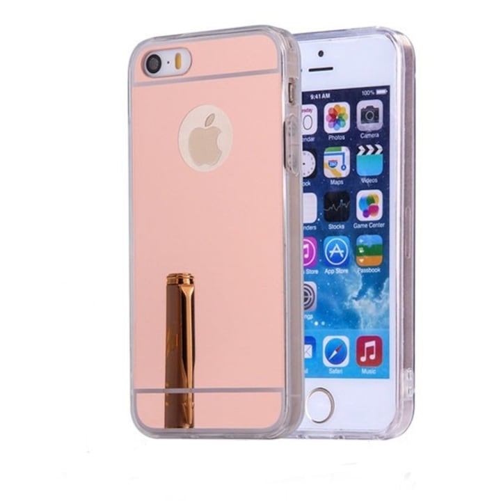 Apple iPhone 5/5S/SE калъф, MyStyle Elegance Луксозен огледален тип, Rose-Gold