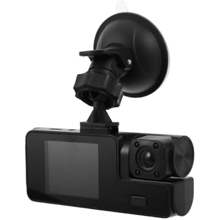 Camera panoramica auto pentru conducere, vedere frontala si spate, vedere nocturna HD, camera de bord auto cu unghi larg, recorder dual Dash, camera de bord cu inregistrare dubla