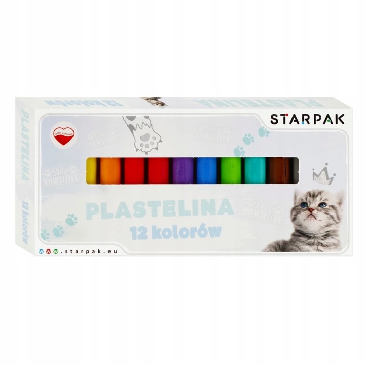 Пластелин Starpak Cuties Котки ET633979/ALL, 12 цвята, многоцветен, за деца 3+