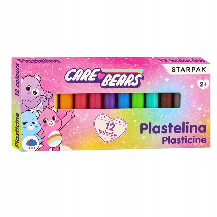Пластелин Starpak Care Bears ET021728/ALL, 12 цвята, лесна за моделиране консистенция, не се рони, не цапа ръцете, многоцветен