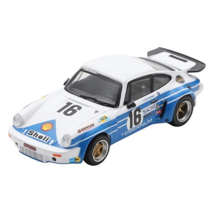 Porsche 911 Carrera Rsr 3.0 N°16 1975-ös Le Mans-i 24 órás verseny C. Schickentanz – H. Bertrams 1:64-es méretarányú makett, Spark