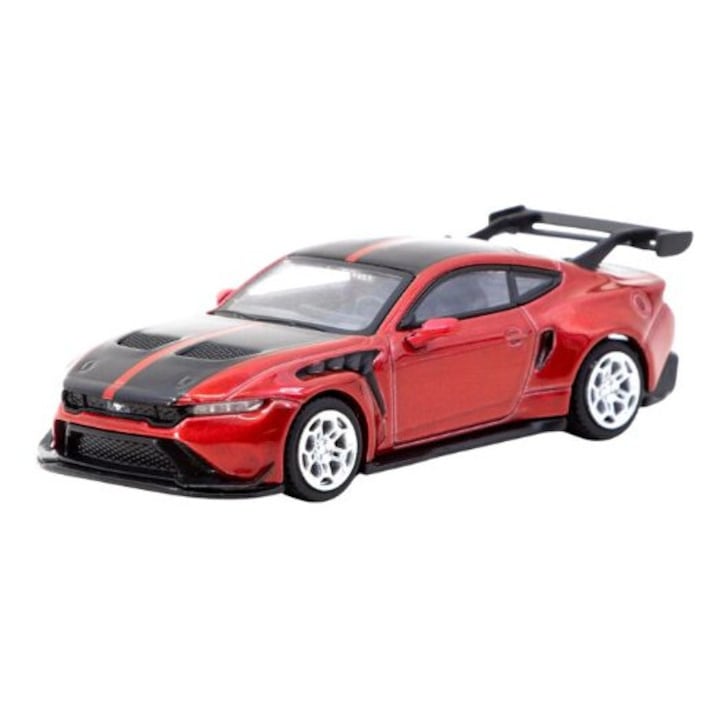 Ford Mustang GTD piros autómodell 1:64 méretarányban, Tarmac Works gyártmány