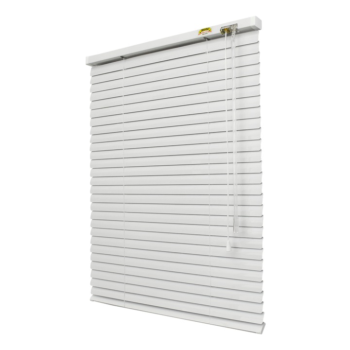 Хоризонтална алуминиева щора Камакс, Пред стъкло Black Out, Бял 62/125 см.