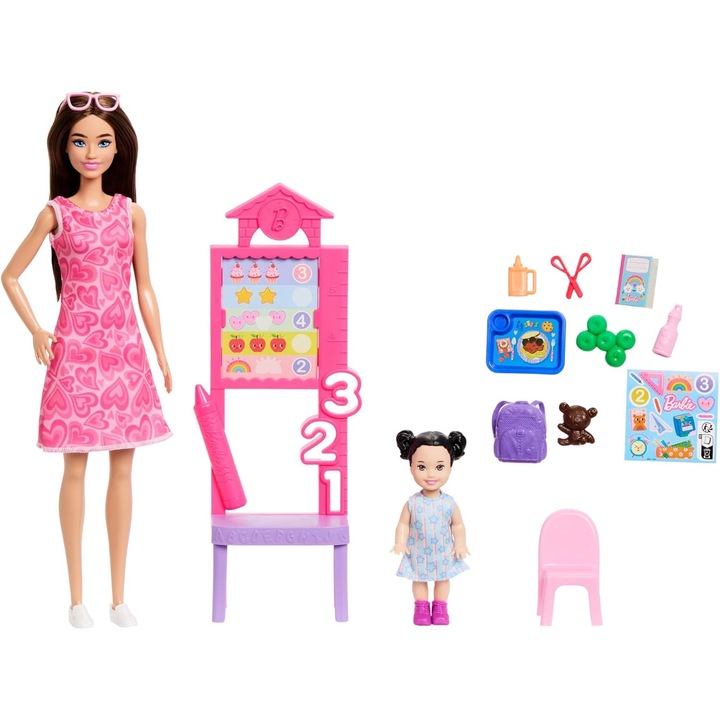 Set Barbie Profesor cu Papusa si Accesorii pentru Joaca