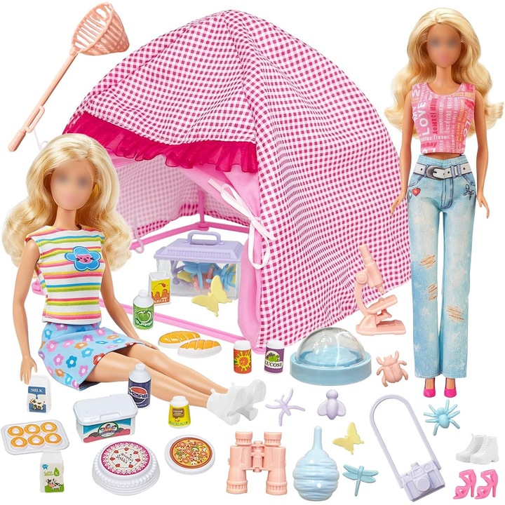 Set Camping 35 Piese Haine Papusi 11.5 Inch - Cort, Accesorii, Mancare