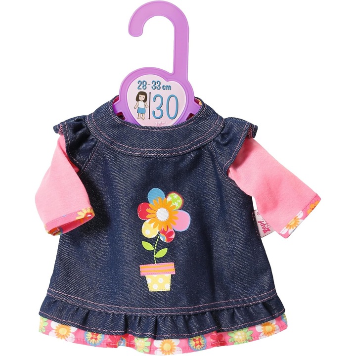 Rochie Denim Dolly Moda 30 cm - Roz si Albastru