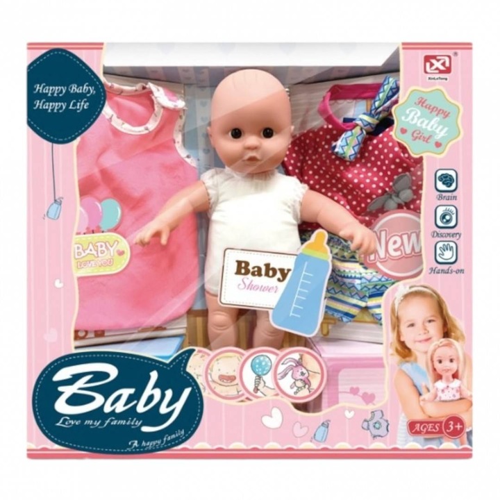 Papusa Baby cu haine de schimb si accesorii