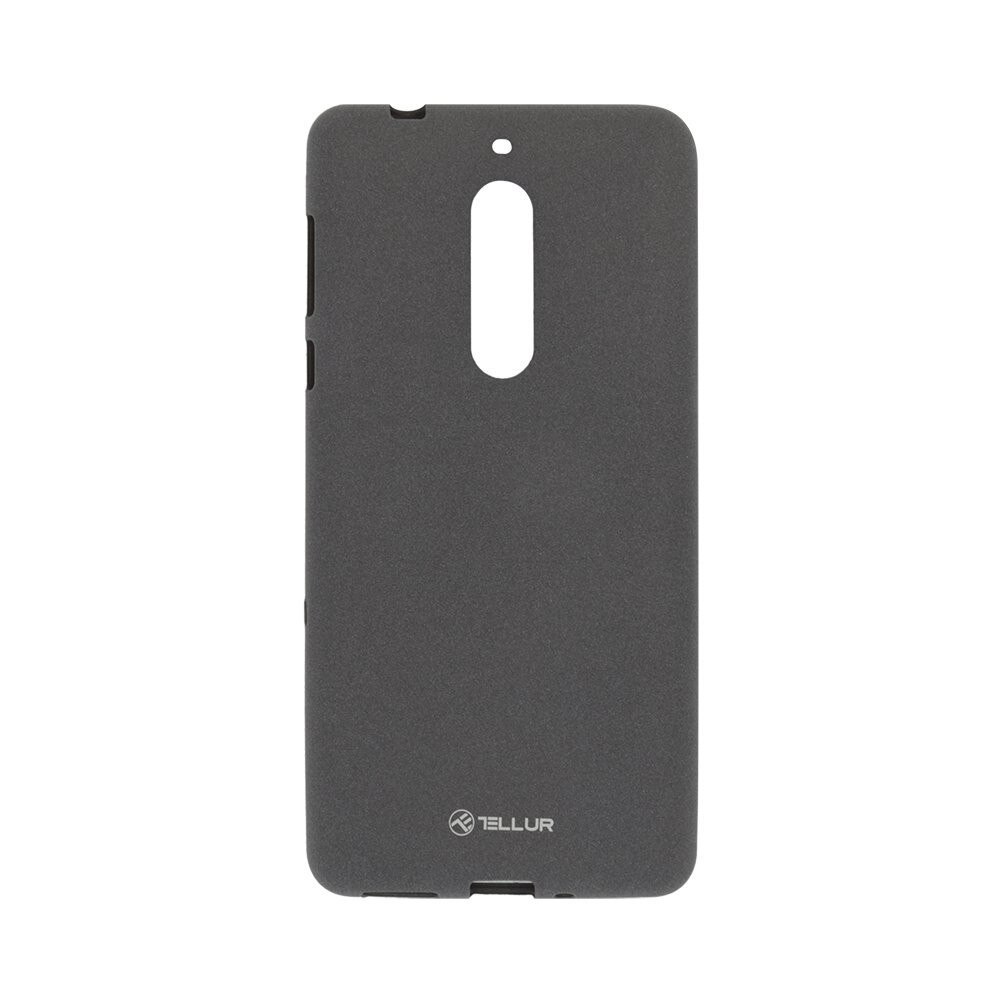 Pachet Husa Tellur Sand silicon case for Nokia 5, Grey - TLL121812 + Suport magnetic Tellur MCM3 pentru ventilatie, plastic, Negru