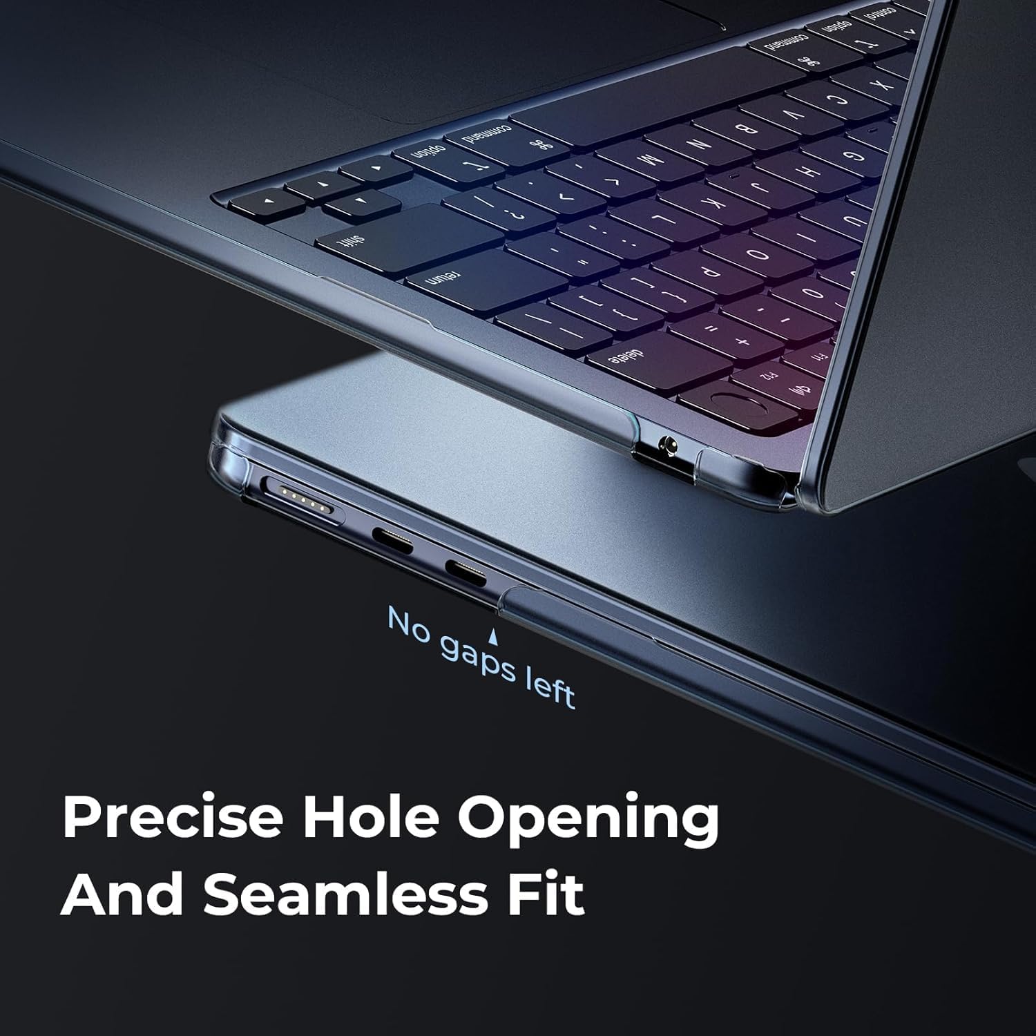 Carcasa Protectie Mata Ultra Subtire EooCoo pentru MacBook Air 15" M2/M3/M4/M5 - Midnight