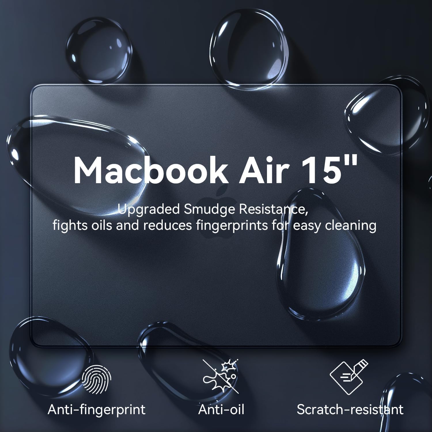 Carcasa Protectie Mata Ultra Subtire EooCoo pentru MacBook Air 15" M2/M3/M4/M5 - Midnight