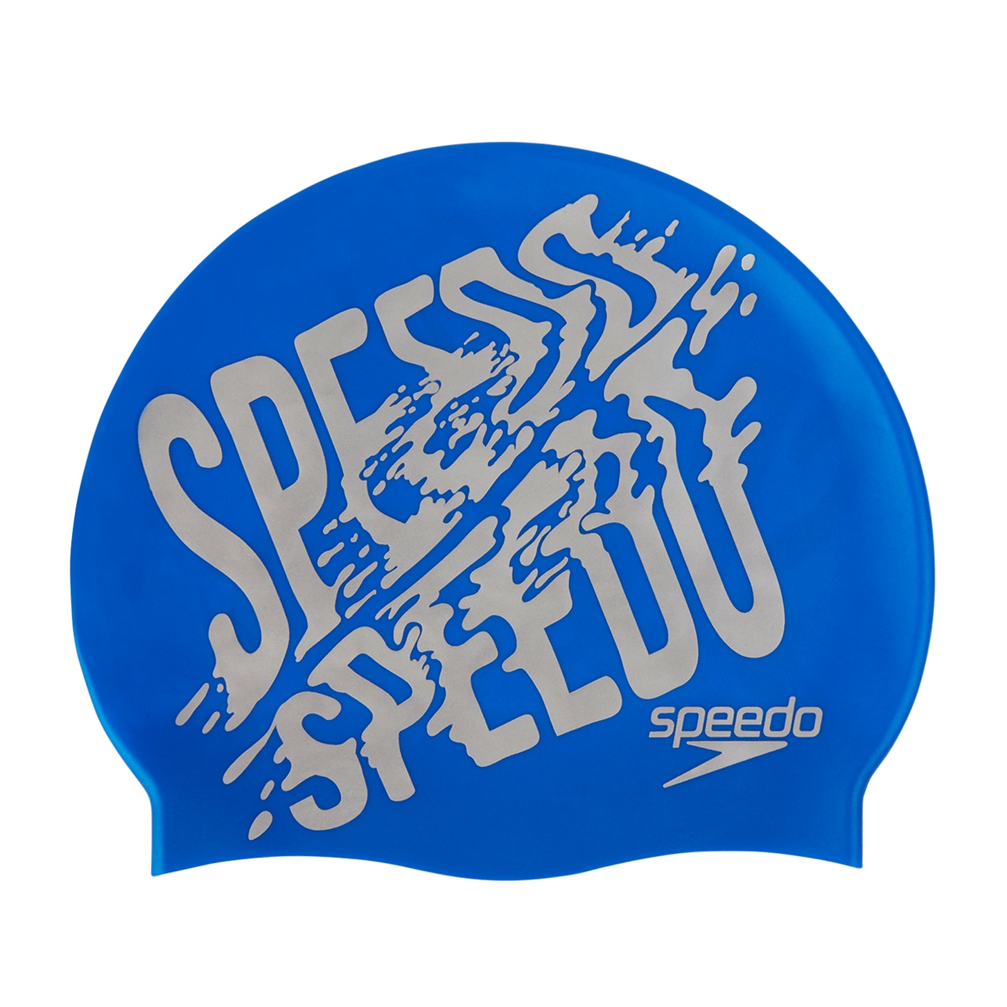 Casca inot adulti Speedo Slogan Print, Albastru/Argintiu