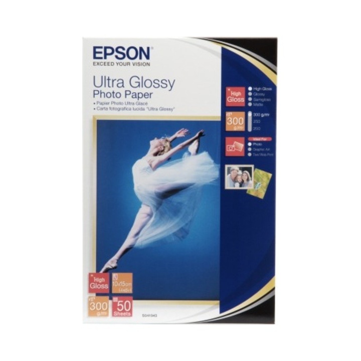 Hartie foto Epson Ultra Glossy C13S041943, 10cmX15cm