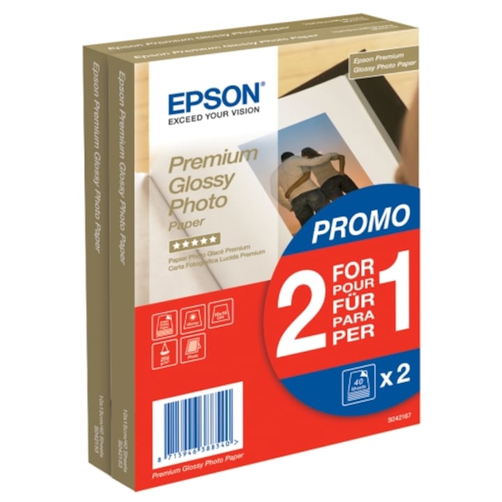 Hartie foto Epson Premium Glossy C13S042167, 10cm x 15cm