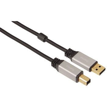 Cablu HAMA USB 2.0, gold-plated, metal, dublu ecranat, 1.8m Cablu HAMA USB 2.0, gold-plated, metal, dublu ecranat, 1.8m