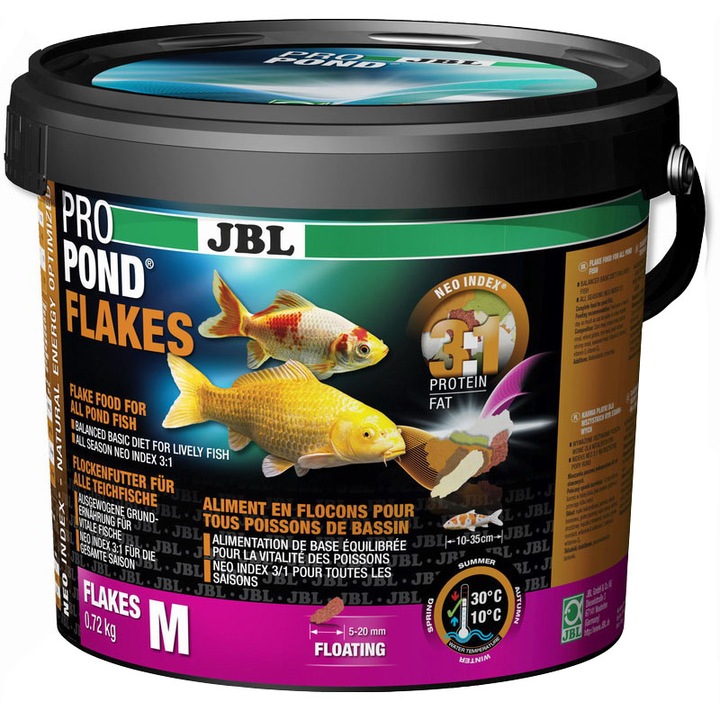 Hrana pentru pesti JBL ProPond, Flakes M, 0.72 kg
