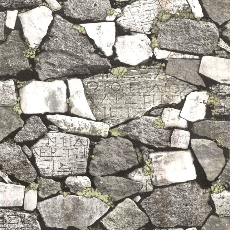 Tapet DEGRETS 209-01 simplex Zid de piatra 3D gri sizes 0.53m x 10.05m = 5.3 sq.m.