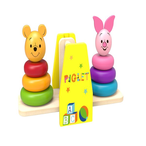 Jucarie montessori Turnuri de stivuire in echilibru,Winnie the pooh si Purcelus,Disney
