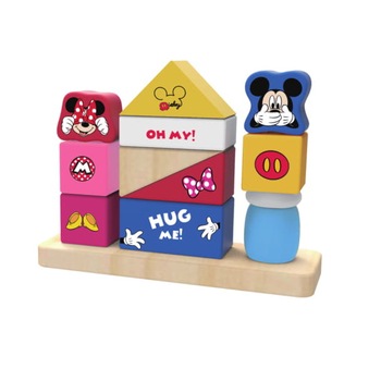 Jucarie montessori de stivuit,lemn, Mickey si Minnie,Disney Jucarie montessori de stivuit,lemn, Mickey si Minnie,Disney