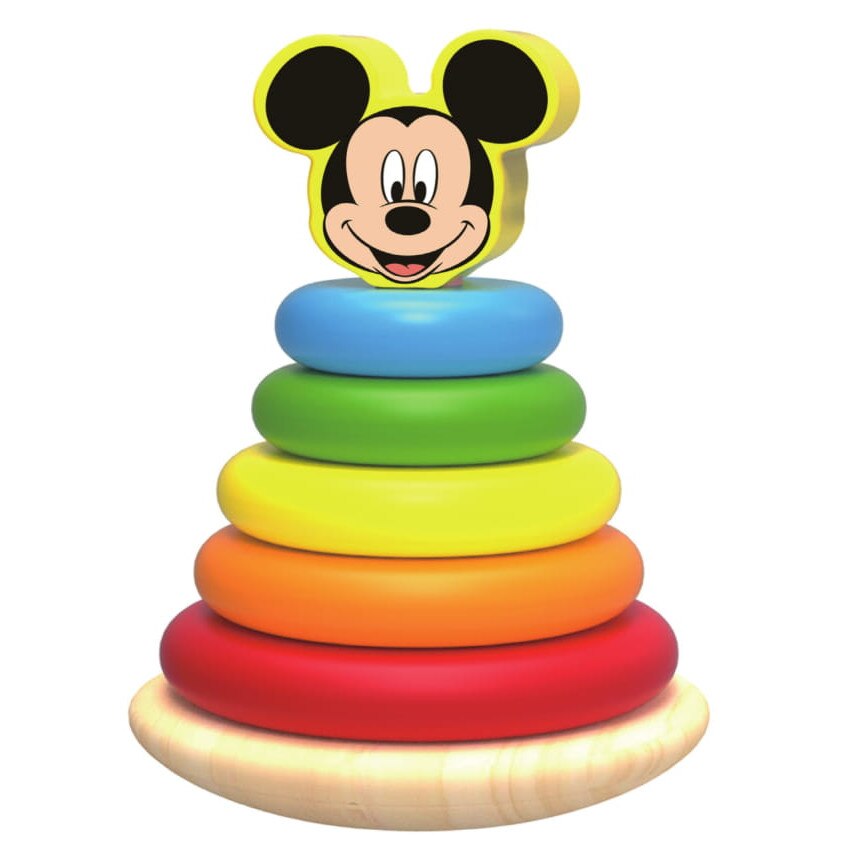 Jucarie montessori Turn de stivuire Mickey,piramida lemn,Disney