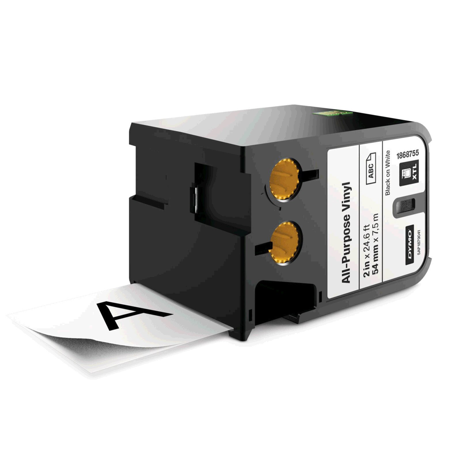 Etichete industriale autoadezive, DYMO XTL, vinil, 54mm x 7m, negru/alb, 1868755