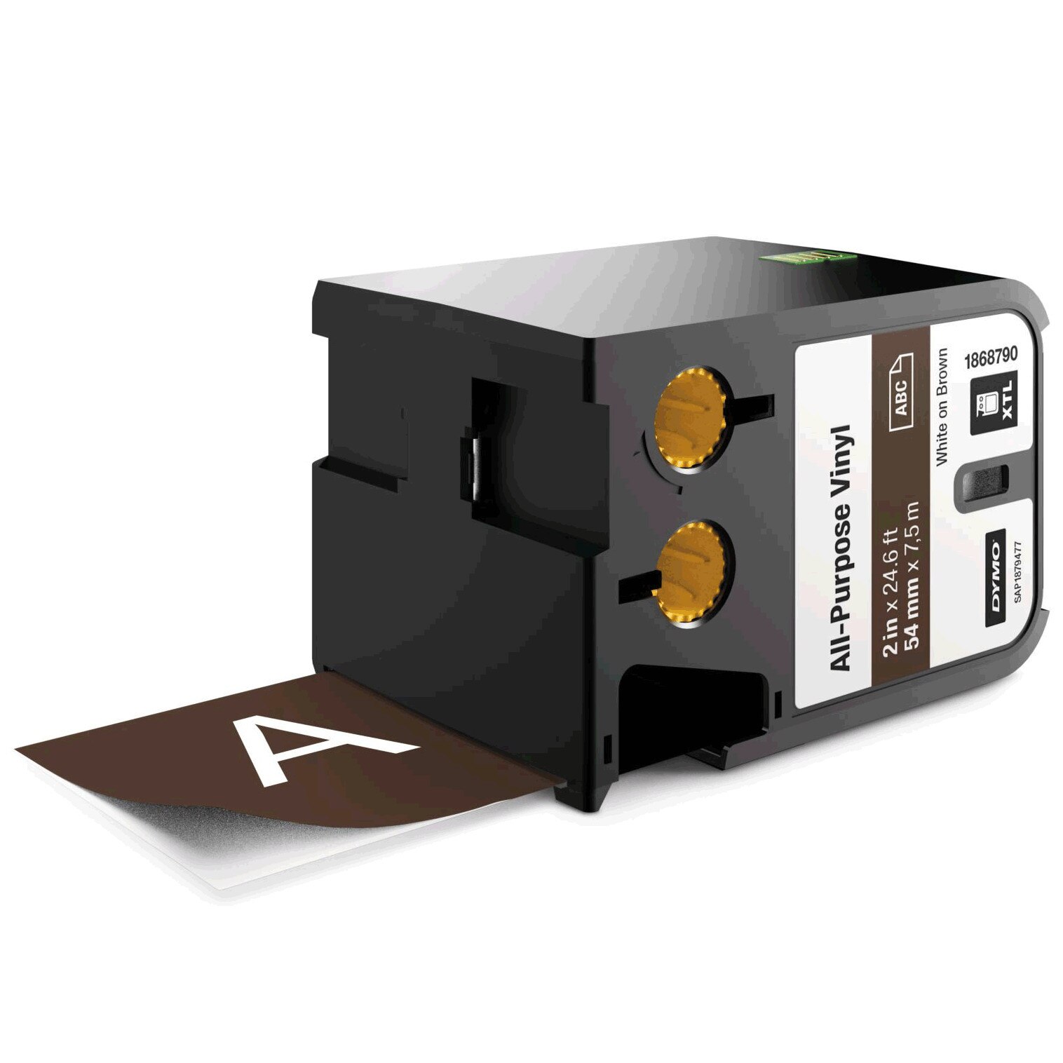 Etichete industriale autoadezive, DYMO XTL, vinil, 54mm x 7m, alb/maro, 1868790