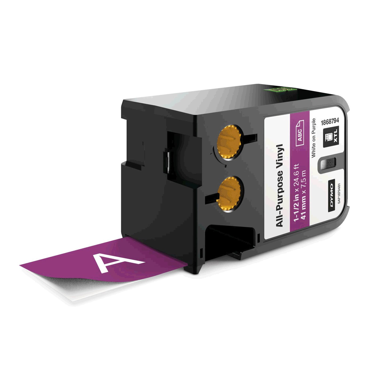 Etichete industriale autoadezive, DYMO XTL, vinil, 41mm x 7m, alb/violet, 1868794