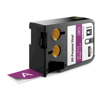 Etichete industriale autoadezive, DYMO XTL, vinil, 24mm x 7m, alb/violet, 1868793 Etichete industriale autoadezive, DYMO XTL, vinil, 24mm x 7m, alb/violet, 1868793