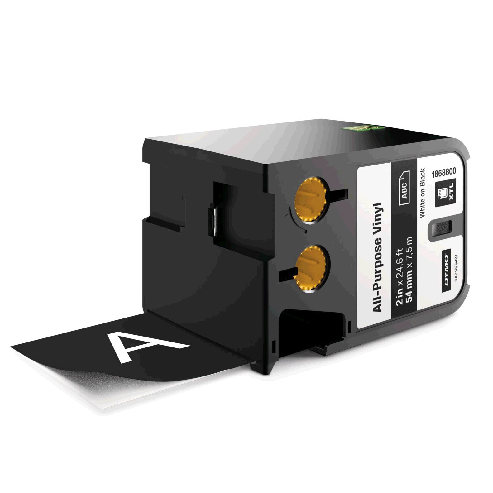 Etichete industriale autoadezive, DYMO XTL, vinil, 54mm x 7m, alb/negru, 1868800