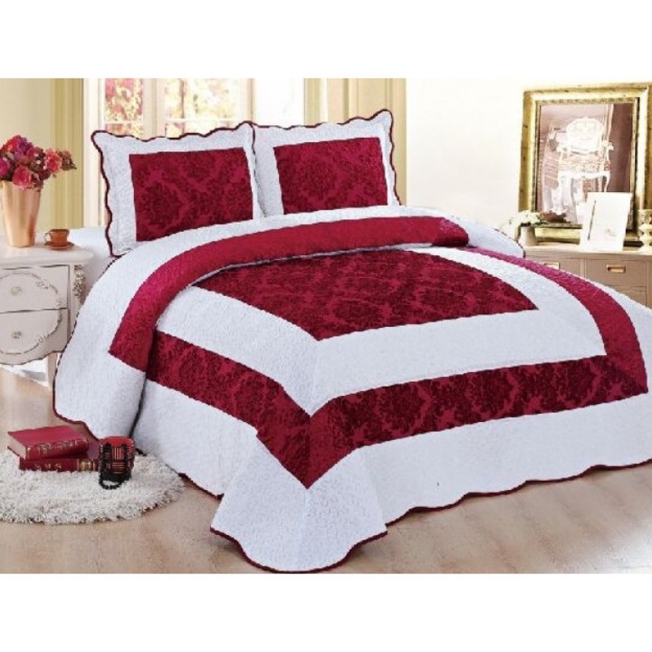 Set cuvertura de catifea - pat dublu - 2 fete de perna - KLL107