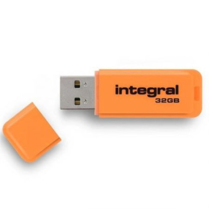 Stick USB 32GB INTEGRAL usb 2.0,neon , orange, INFD32GBNEONOR