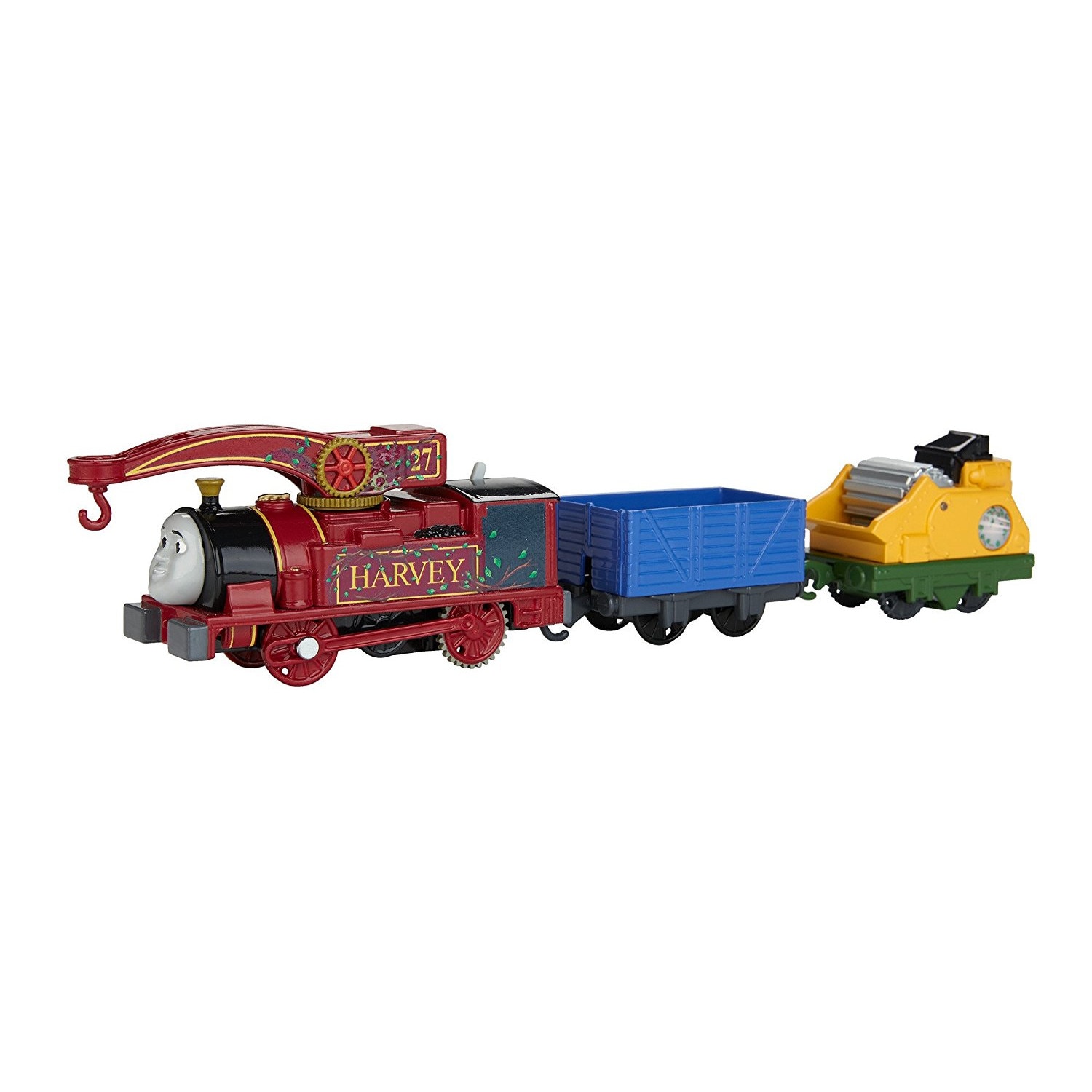 Trenulet Locomotiva motorizata Harvey cu 2 (doua) vagoane Thomas & Friends TrackMaster™ FJK53