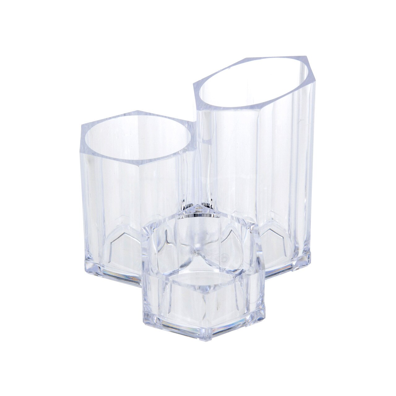 Organizator cosmetice Eleganza, 3 compartimente, Transparent