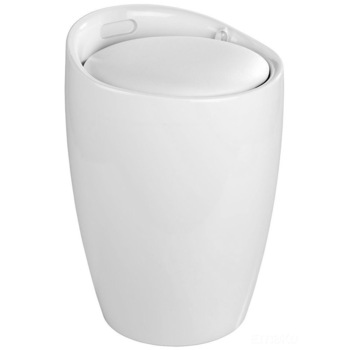 Cos de rufe 2 in 1 Wenko Pouf Candy, 20L, Alb Cos de rufe 2 in 1 Wenko Pouf Candy, 20L, Alb