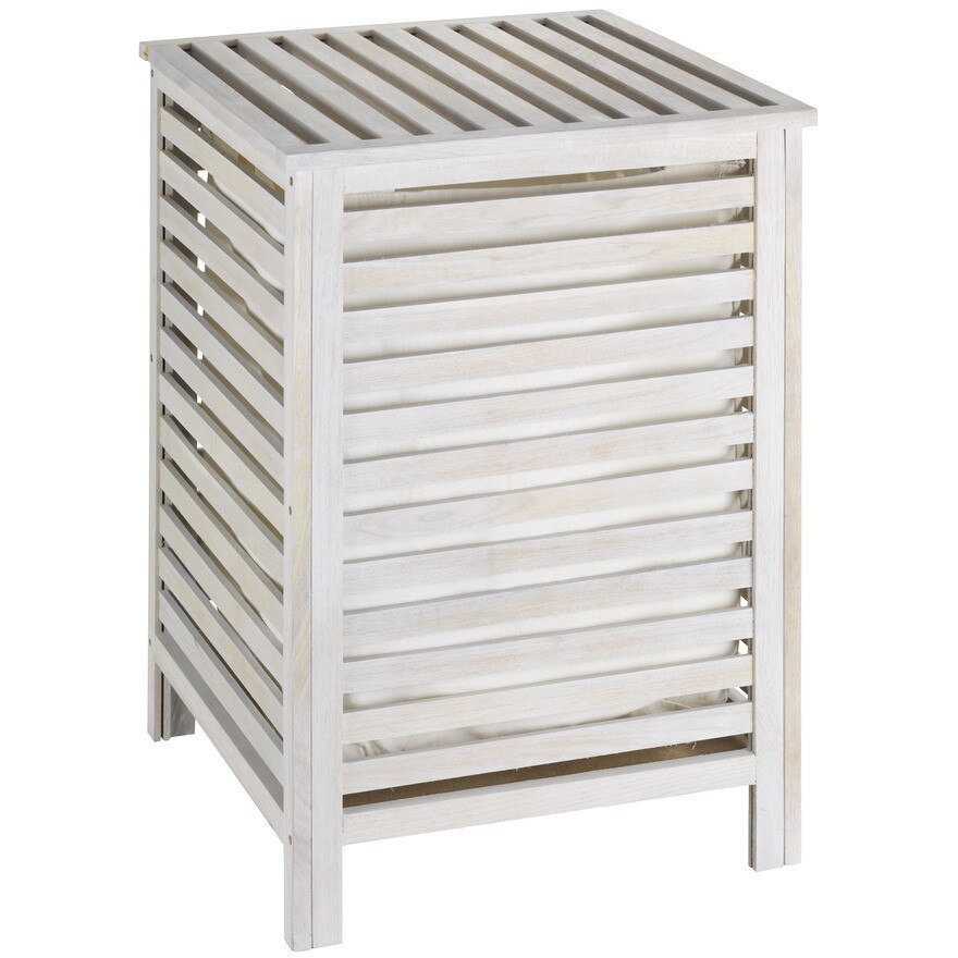 Cos de rufe, Wenko Norway, Lemn, 65 L, Alb