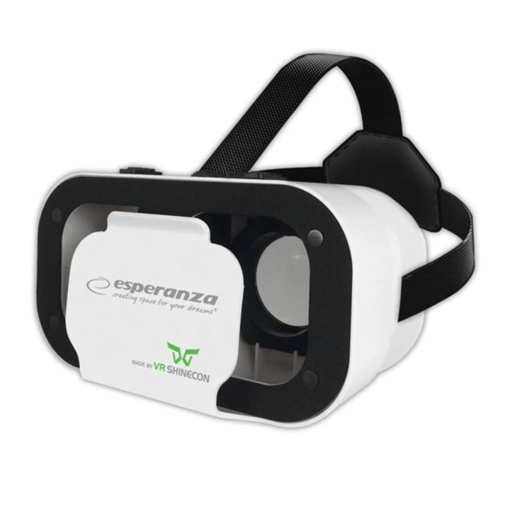 VR 3D VR очила, за смартфон 4.7-6", асферични лещи 42 мм, регулиране на лещите, регулируеми каишки, черен
