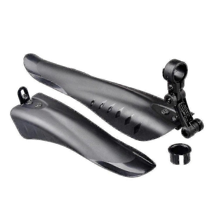 Aparatoare noroi pentru bicicleta fata si spate, prindere rapida, plastic rezistent, reglabila, pentru tija sa/rame pana la 34 mm, negru, 50 x 27 x 5 cm