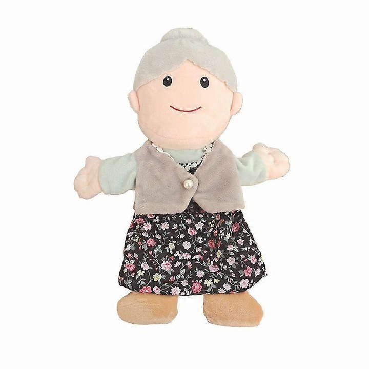 Marioneta de mana din plus FU-K0276-20260831-2434, bunica, multicolor, 25 cm