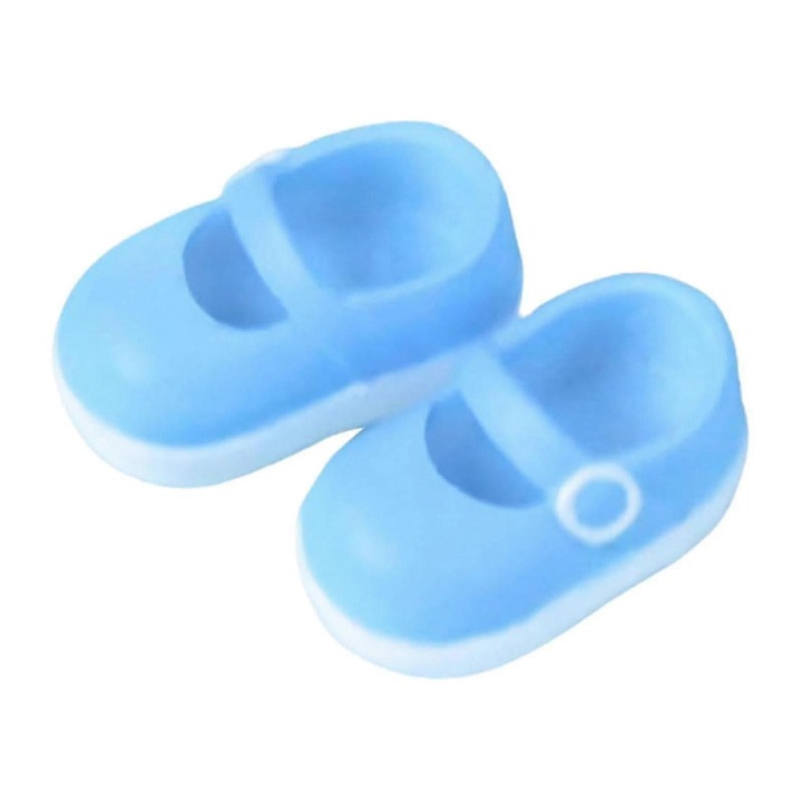 Pantofi pentru papusi 1/12 din silicon, papuci pentru BJD, albastru, 2 cm, 1 pereche